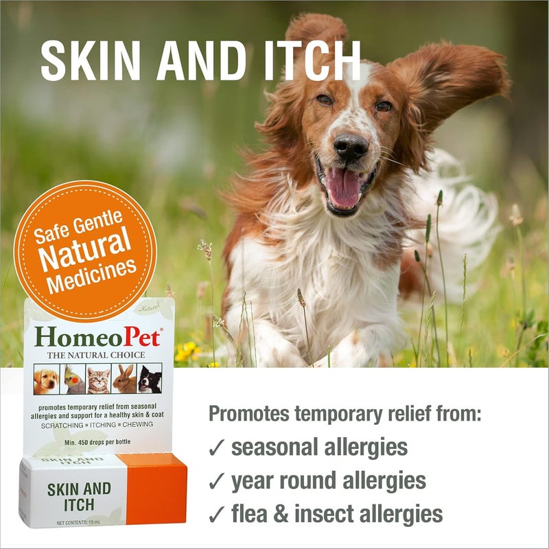 HomeoPet Skin & Itch Relief Drops for Pets, 15 ml - Natural Allergy Relief - Image 2